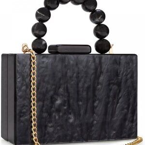 Brand New Acrylic Clutch 6.89 Black Elegant Crossbody Bag